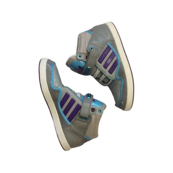 Adidas EVM 004001 High Tops Size Gray Blue Purpl